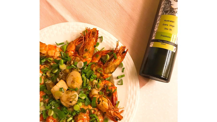 蔥滙干貝蝦, 橄欖油